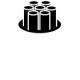 Iconoggrafische Darstellung von einem Speednetrohr bei der Glasfasermontage. Man sieht sieben gezeichnete Rohre aus einem Rohr herausragen. Das Icon ist weiß.